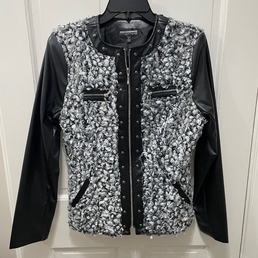 Stunning vegan leather and faux lamb jacket